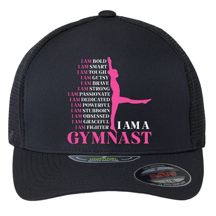 I Am A Gymnast Gymnastics Women Sports Flexfit Unipanel Trucker Cap