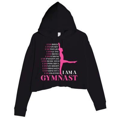 I Am A Gymnast Gymnastics Women Sports Crop Fleece Hoodie