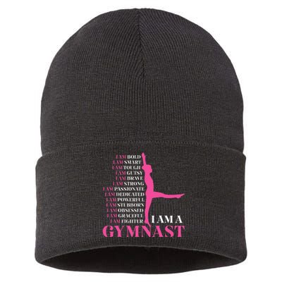 I Am A Gymnast Gymnastics Women Sports Sustainable Knit Beanie