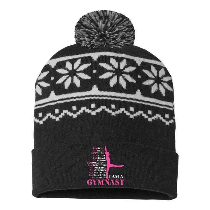 I Am A Gymnast Gymnastics Women Sports USA-Made Snowflake Beanie