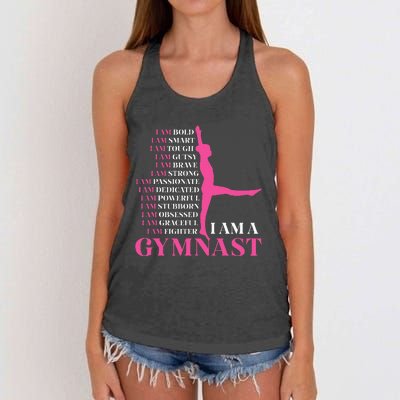 I Am A Gymnast Gymnastics Women Sports Women's Knotted Racerback Tank