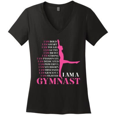 I Am A Gymnast Gymnastics Women Sports Women's V-Neck T-Shirt