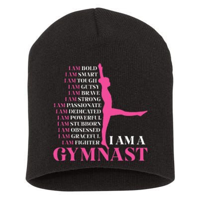 I Am A Gymnast Gymnastics Women Sports Short Acrylic Beanie