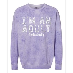 Im An Adult Technically Funny 18th Birthday Colorblast Crewneck Sweatshirt