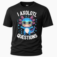 I Ask Axolotl Questions Funny  Cute Salamander  Performance Shirt
