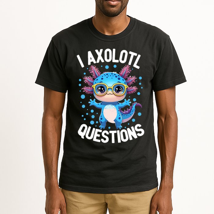 I Ask Axolotl Questions Funny  Cute Salamander  Tall T-Shirt