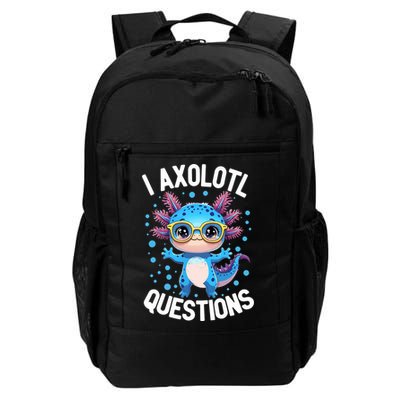 I Ask Axolotl Questions Funny  Cute Salamander  Backpack