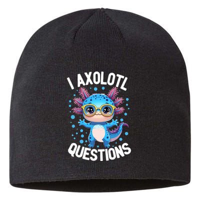 I Ask Axolotl Questions Funny  Cute Salamander  Sustainable Beanie