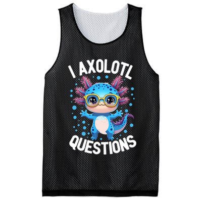 I Ask Axolotl Questions Funny  Cute Salamander  Mesh Reversible Basketball Jersey Tank