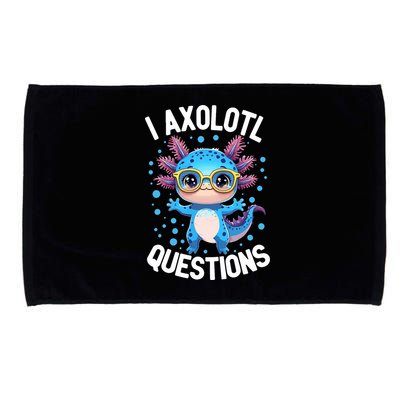 I Ask Axolotl Questions Funny  Cute Salamander  Microfiber Hand Towel