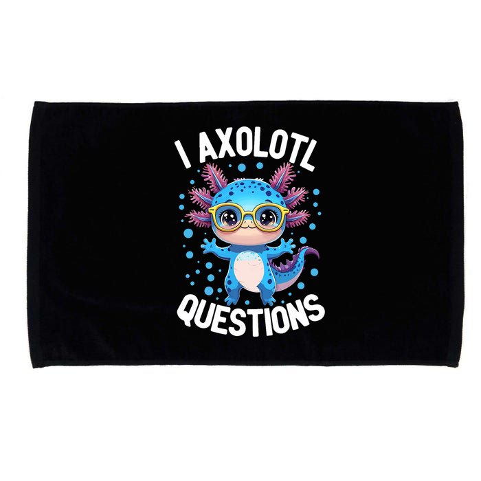 I Ask Axolotl Questions Funny  Cute Salamander  Microfiber Hand Towel