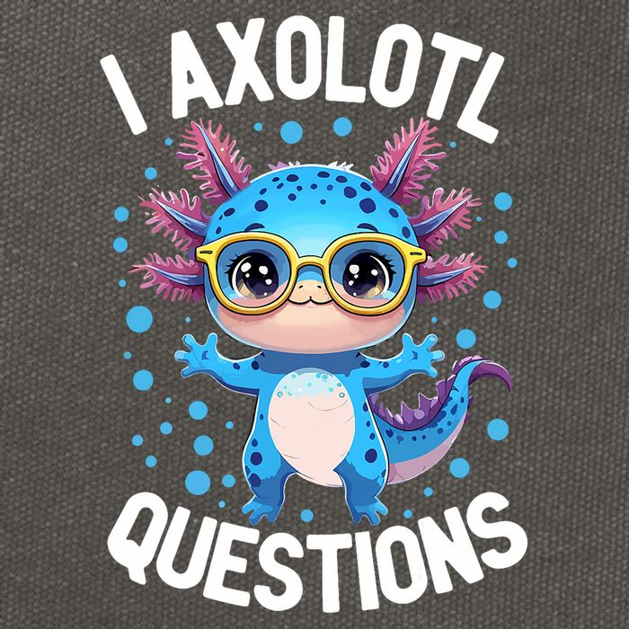 I Ask Axolotl Questions Funny  Cute Salamander  Cotton Canvas Backpack