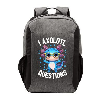 I Ask Axolotl Questions Funny  Cute Salamander  Vector Backpack