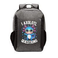 I Ask Axolotl Questions Funny  Cute Salamander  Vector Backpack