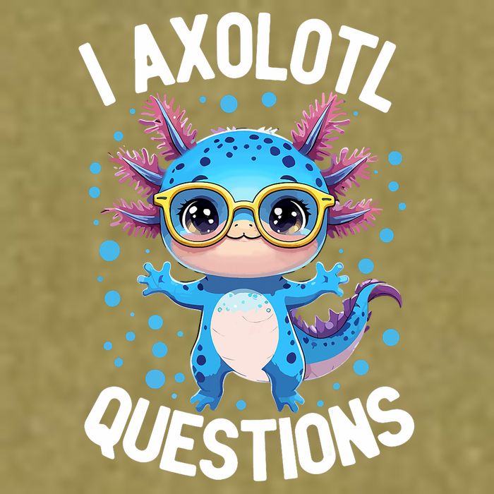 I Ask Axolotl Questions Funny  Cute Salamander  Garment-Dyed Women's Muscle Tee