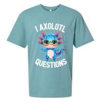 I Ask Axolotl Questions Funny  Cute Salamander  Sueded Cloud Jersey T-Shirt