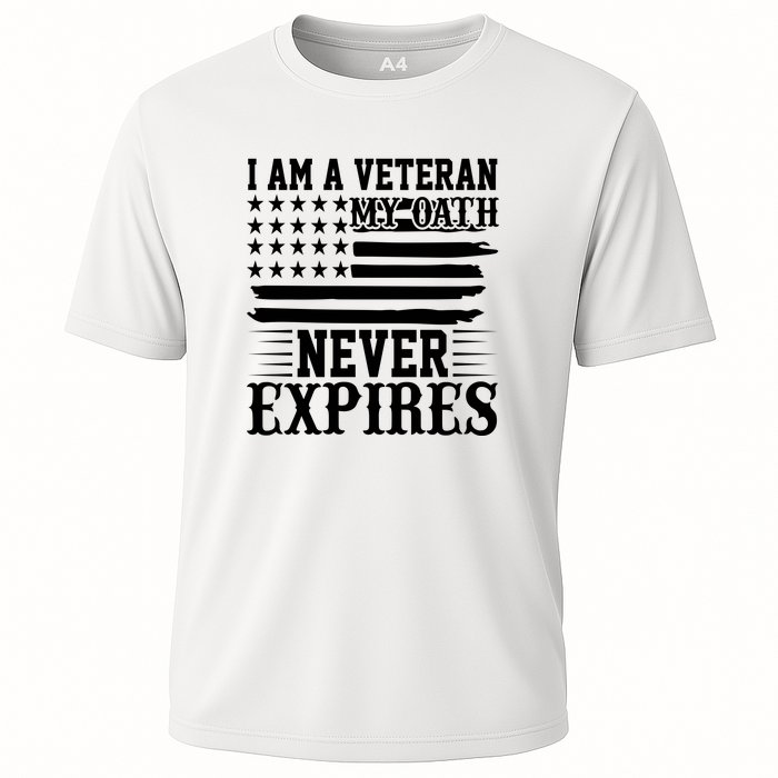 I Am A Veteran My Oath Never Expires American Flag US Army Veteran Day Cooling Performance Crew T-Shirt