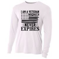 I Am A Veteran My Oath Never Expires American Flag US Army Veteran Day Cooling Performance Long Sleeve Crew