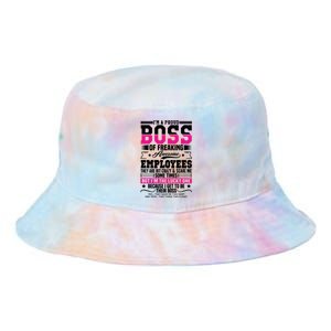 I Am A Proud Boss Of Freaking Awesome Employees Proud Boss Meaningful Gift Tie Dye Newport Bucket Hat