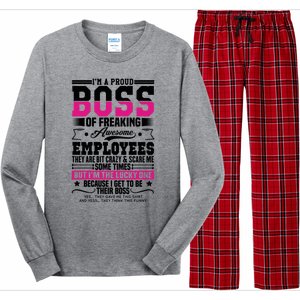 I Am A Proud Boss Of Freaking Awesome Employees Proud Boss Meaningful Gift Long Sleeve Pajama Set