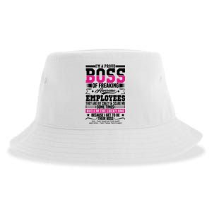 I Am A Proud Boss Of Freaking Awesome Employees Proud Boss Meaningful Gift Sustainable Bucket Hat