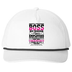 I Am A Proud Boss Of Freaking Awesome Employees Proud Boss Meaningful Gift Snapback Five-Panel Rope Hat