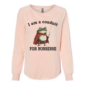 I Am A Conduit For Nonsense Funny Frog With Sword Womens California Wash Sweatshirt