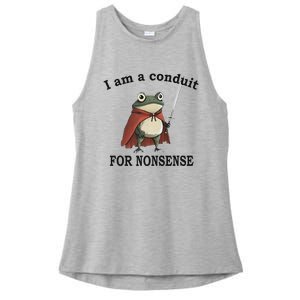 I Am A Conduit For Nonsense Funny Frog With Sword Ladies PosiCharge Tri-Blend Wicking Tank