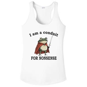 I Am A Conduit For Nonsense Funny Frog With Sword Ladies PosiCharge Competitor Racerback Tank