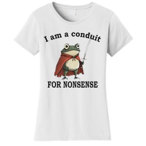 I Am A Conduit For Nonsense Funny Frog With Sword Women's T-Shirt