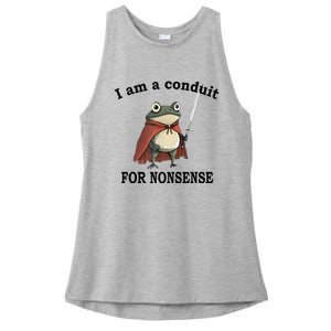 I Am A Conduit For Nonsense Funny Frog With Sword Ladies PosiCharge Tri-Blend Wicking Tank