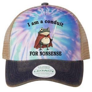 I Am A Conduit For Nonsense Funny Frog With Sword Legacy Tie Dye Trucker Hat