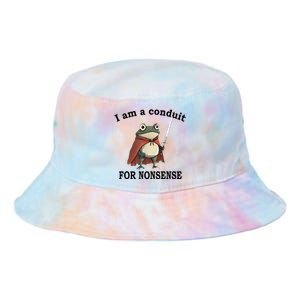 I Am A Conduit For Nonsense Funny Frog With Sword Tie Dye Newport Bucket Hat