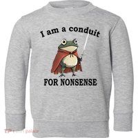 I Am A Conduit For Nonsense Funny Frog With Sword Toddler Sweatshirt