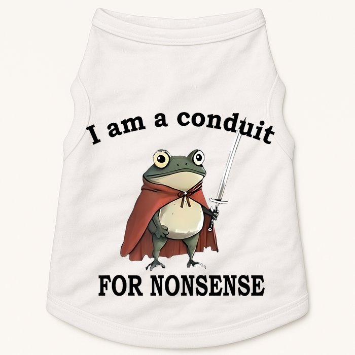 I Am A Conduit For Nonsense Funny Frog With Sword Doggie Tank