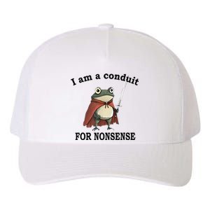 I Am A Conduit For Nonsense Funny Frog With Sword Yupoong Adult 5-Panel Trucker Hat