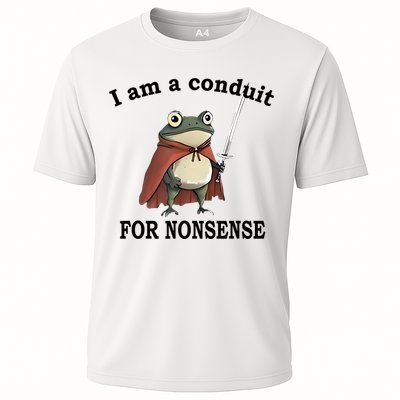 I Am A Conduit For Nonsense Funny Frog With Sword Performance Shirt
