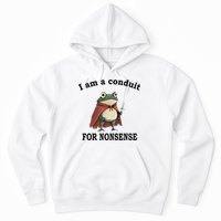 I Am A Conduit For Nonsense Funny Frog With Sword Hoodie