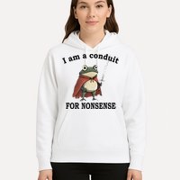 I Am A Conduit For Nonsense Funny Frog With Sword Hoodie