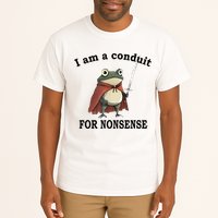 I Am A Conduit For Nonsense Funny Frog With Sword Tall T-Shirt