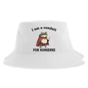 I Am A Conduit For Nonsense Funny Frog With Sword Sustainable Bucket Hat