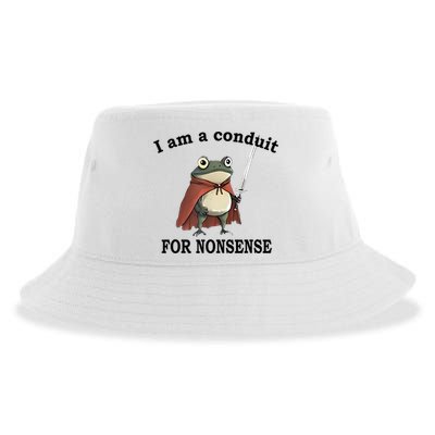 I Am A Conduit For Nonsense Funny Frog With Sword Sustainable Bucket Hat