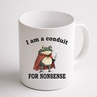 I Am A Conduit For Nonsense Funny Frog With Sword Mug