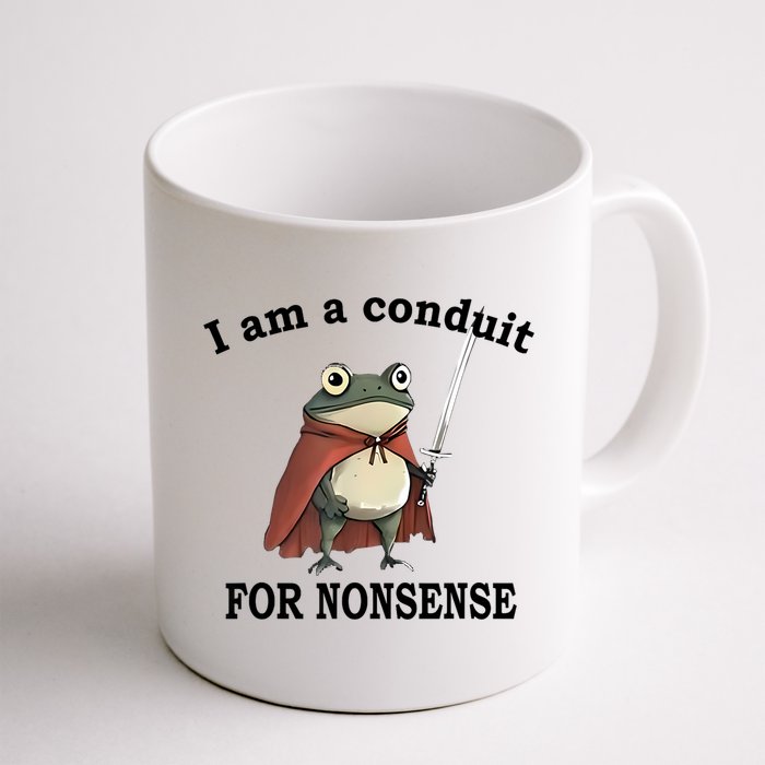I Am A Conduit For Nonsense Funny Frog With Sword Mug