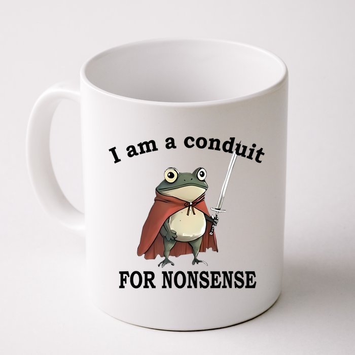 I Am A Conduit For Nonsense Funny Frog With Sword Mug