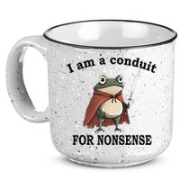 I Am A Conduit For Nonsense Funny Frog With Sword 15oz Campfire Ceramic Mug