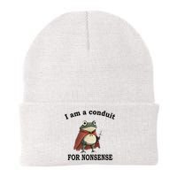 I Am A Conduit For Nonsense Funny Frog With Sword Beanie