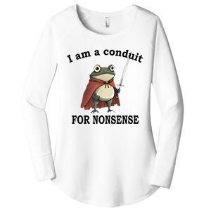 I Am A Conduit For Nonsense Funny Frog With Sword Women's Perfect Tri Tunic Long Sleeve Shirt