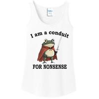 I Am A Conduit For Nonsense Funny Frog With Sword Ladies Essential Tank