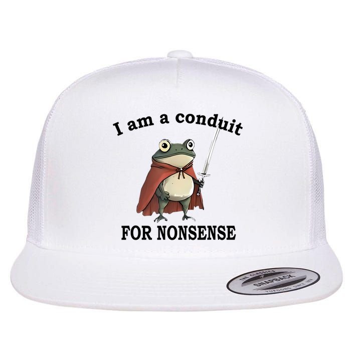 I Am A Conduit For Nonsense Funny Frog With Sword Flatbill Hat